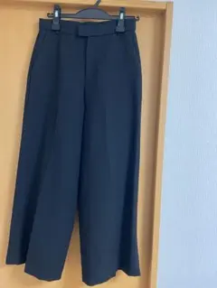 ヒューマンウーマン arrive paris ウール混ワイドパンツ 黒