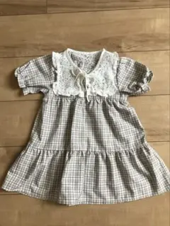 チェック柄半袖ワンピース 100 ナルミヤ Puqil House