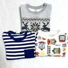 【USED】子ども用　ベビー　長袖トレーナー　トップス3点セット　男の子　冬物