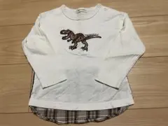 恐竜刺繍付き長袖Tシャツ　ロンT