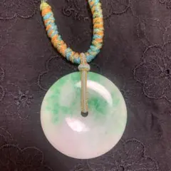 添加物無し・翡翠Aの円形ペンダント ネックレス・男女関わらず