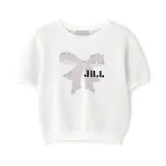 JILL BY JILLSTUART リボンジャガードビジューニットトップス