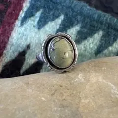 インディアンジュエリー ヴィンテージ グリーンターコイズリング 刻印アクセサリー