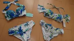 コーラルベール ジルスチュアート 水着 9M 花柄セパレートビキニ 日本製