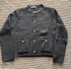 ZARA グレー カーディガン ボタン付き