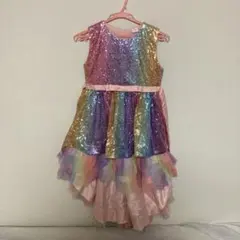 虹色 ラメ スパンコール ドレス カラフル