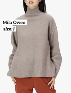[ミラオーウェン] ウールカシミアタートルネックニット
