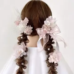 成人式 結婚式 卒業式 髪飾り 前撮り ヘアアクセサリー ツインテール -319