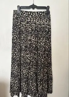 レオパード柄 プリーツスカート ロングスカート