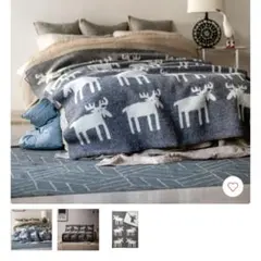 【新品未使用】KLIPPAN エルク柄 ウールブランケット