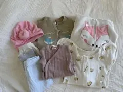 ベビー服まとめ売り 女の子 60cm ロンパース 帽子 スリーパー