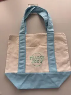 TRADER JOE'S ミニパステルキャンバストートバッグ　ブルー