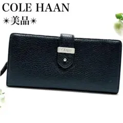 美品✨コールハーン 長財布 二つ折り ウォレット コインケース レザー 本革 黒