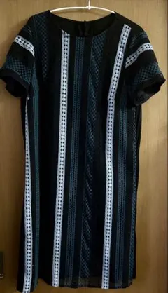 大幅値下げ✨ソニアリキエル美品✨ストライプ刺繍半袖ワンピースMサイズ/