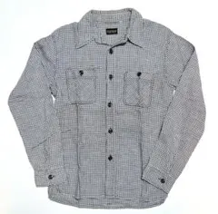 THE FLAT HEAD シャンブレーシャツ XL相当 ライトネイビー 麻混 - メルカリ