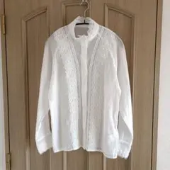 RUIRUE オーガンジーレースデザイン トップス ブラウス S