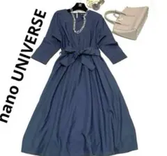 【人気】【美品】ナノユニバース ロングワンピース ネイビー サイズフリー