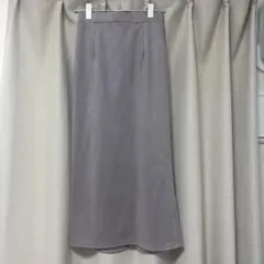グレー スエード風 タイトスカート ロング丈