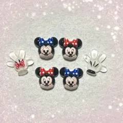 9 赤 青 ミニー ネイルパーツ 手袋