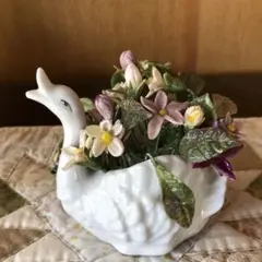 白鳥型 陶器製 花器 置物