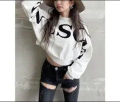 gyda awesomeボルトネックshortニットトップス