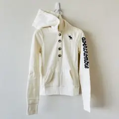 【未使用・タグ付き】abercrombie KIDS 薄手パーカー　オフホワイト