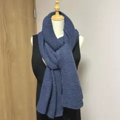 ✨美品✨ロングストール　インディゴ　オールシーズン可