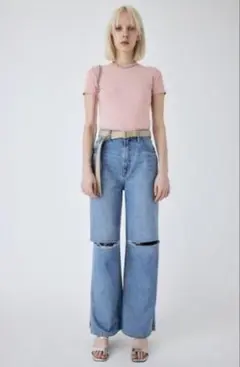 moussy ベルト付きストレートジーンズのサムネイル