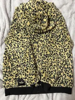レオパード柄 フリースジャケット フード付き SEVEN² L フルジップ パ