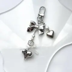 ビーズキーホルダー　ビーズストラップ　シール帳　ウィッシュコア　y2k シルバー