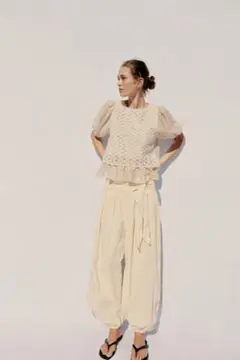 ZARA ポインテルニットショートスリーブカーディガン Sサイズ 新品 