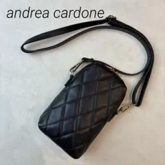 アンドレアカルドネ　キルティング ミニショルダー　レザーショルダー　ブラック
