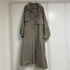 ベージュ ロングトレンチコート Mサイズ