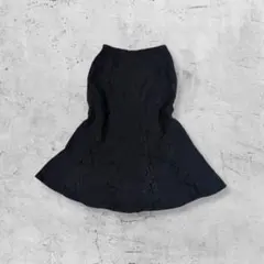 ロングスカートフレア レース ブラック フェミニン モード レトロ