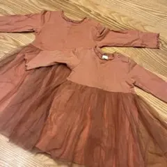 【美品】H&M チュールスカートワンピース　姉妹リンク　ピンク