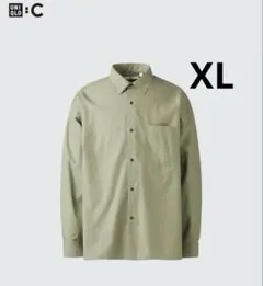 【美品】UNIQLO :C ブロードオーバーサイズシャツXL グリーン