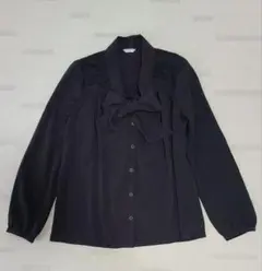 ハニーズ　リボン付き長袖シャツ ダークブラウン　M