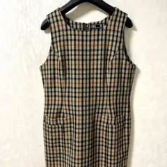 【美品】DAKS ダックス ウールワンピース チュニック ハウスチェック