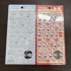 シナモロール　ハローキティ ボンボンドロップシールミニ　2枚セット