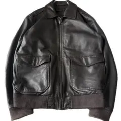 ZARA レザージャケット ダークブラウン XLサイズ A-2 G-1 本革