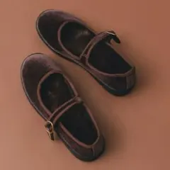 撥水ベロア2WAYメリージェーン　ブラウン