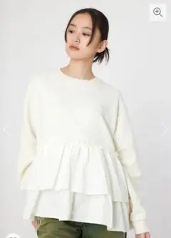 RODEO CROWNS WIDE BOWL ピグメント布帛ドッキングトップス