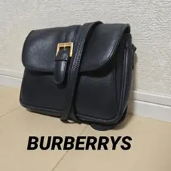 美品✨バーバリー　ショルダーバッグ　レザー　黒　ノバチェック　両面フラップ バーバリー ショルダーバッグ レザー フラップ ノバチェック ブラック