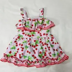 いちご柄 フリル ワンピース 水着 100cm