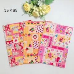 25×35ランチョンマットクロス3枚セット 動物 花柄 レトロ 入園 入学　②