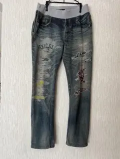 hyde着 ヒステリックグラマー 転写デニム　スウェットパンツ