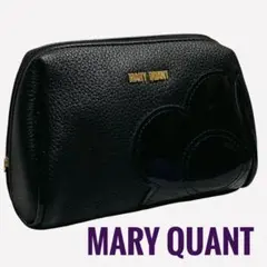 マリークワント シュリンクデイジーパッチ オーバルポーチ ブラック　花