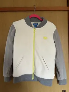 adidas フリースジャケット ホワイト/グレー
