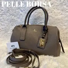 美品✨PELLE BORSA　ペレボルサ　レネット　　ショルダーバッグ　シボ革