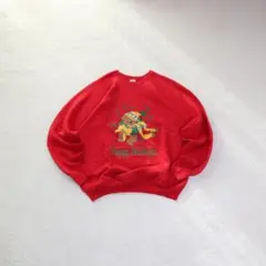 80s USA製 Vintage Xmas スウェット レッド XL コスプレ